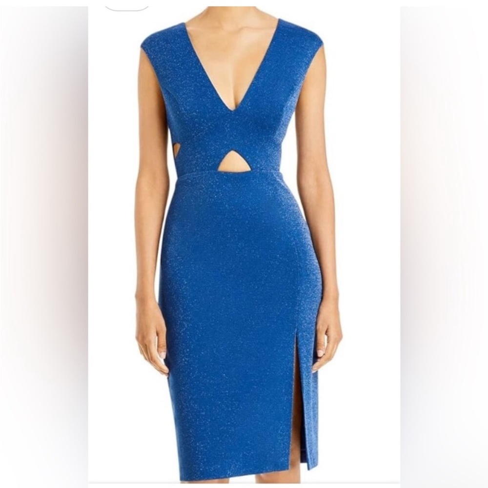 LIKE NEW - Aidan Maddox blue shimmer mini dress size 4